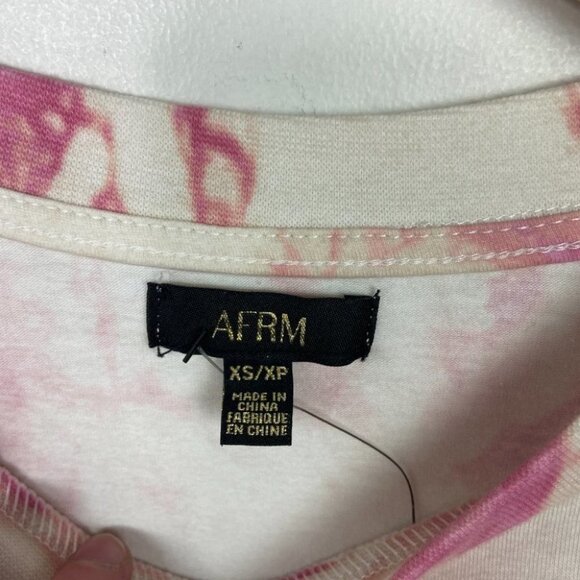 NEW Nordstrom AFRM Tie Dye Shoulder Pad Ruched Muscle Tee Size XS Boho Retro Top - Picture 3 of 14